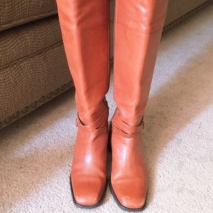 Women’s tall tan genuine leather boots